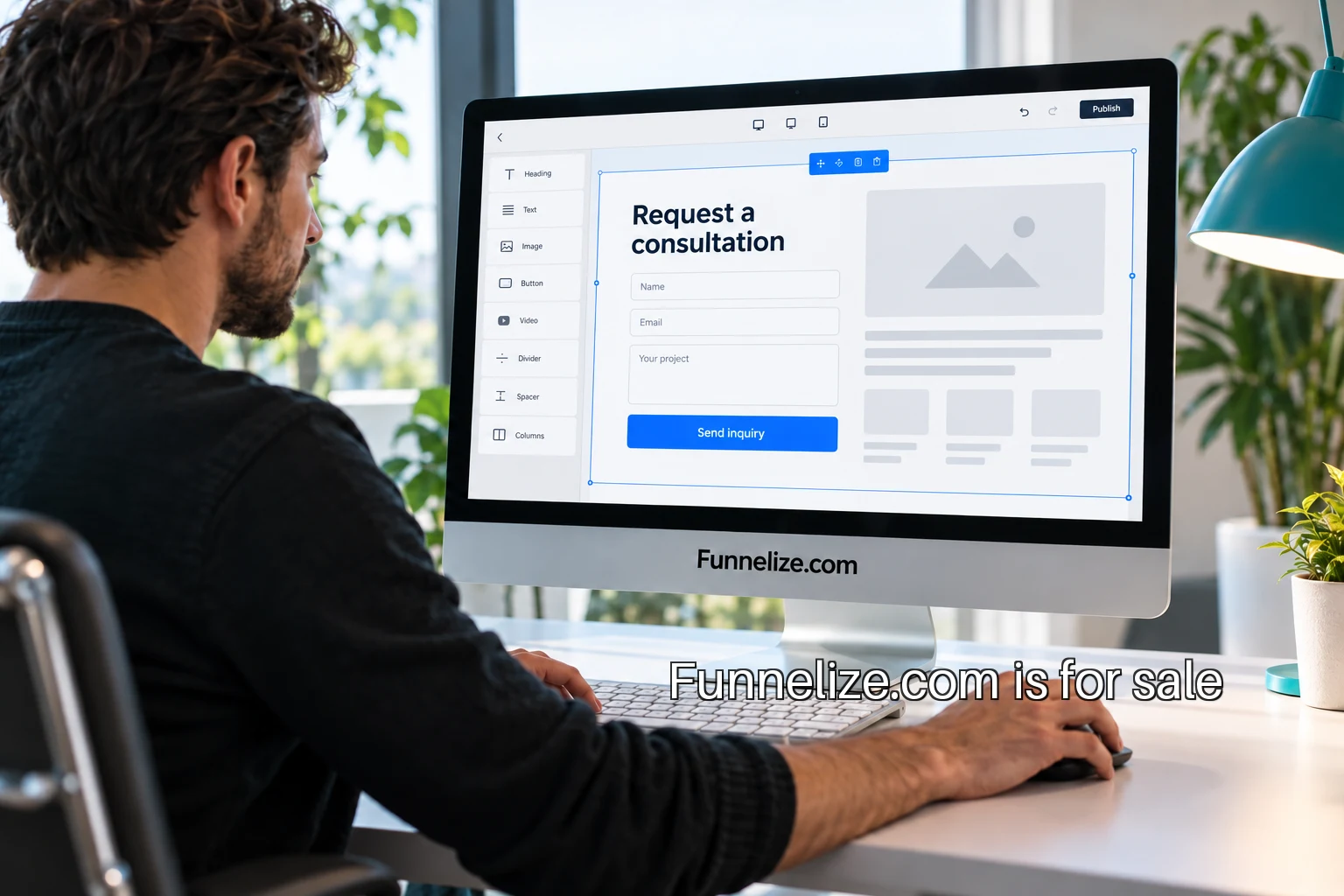 A funnel builder for service businesses in a product workshop setting